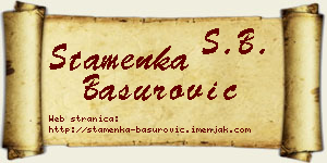 Stamenka Basurović vizit kartica